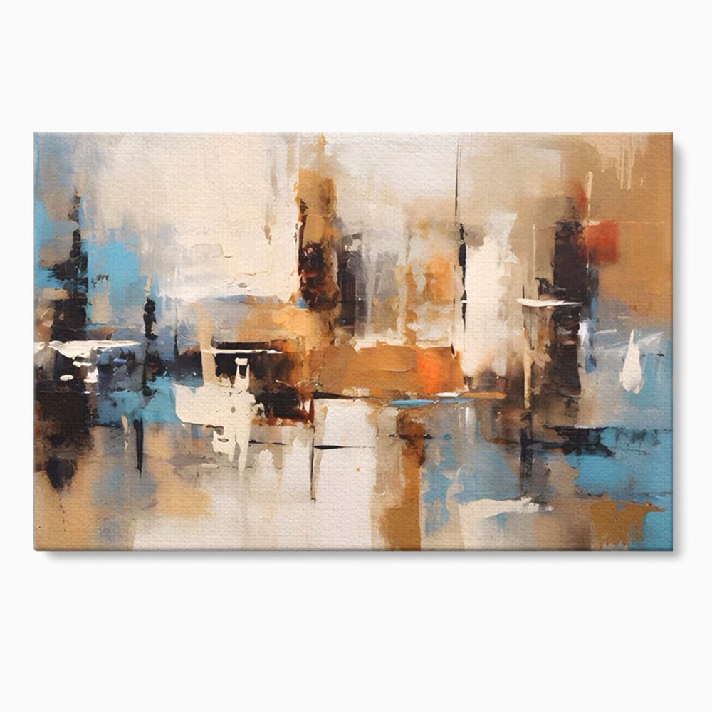 Tablou canvas cu pictura abstracta cu linii verticale, fara rama, pe sasiu de lemn